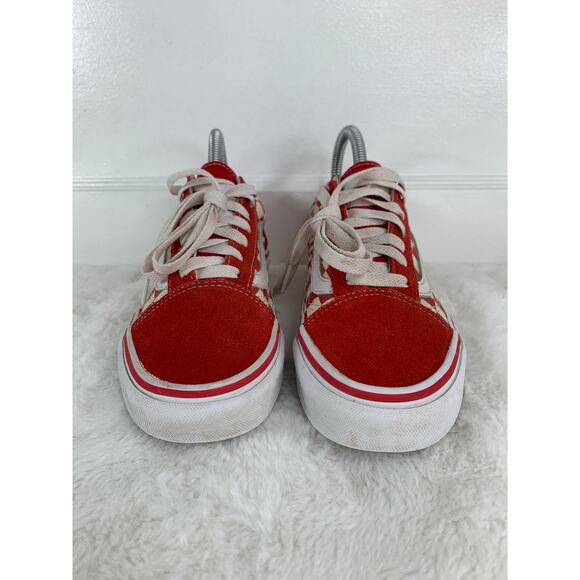 Vans Old Skool Primary Check Red White Women’s Sneakers Size 6 - Picture 2 of 8